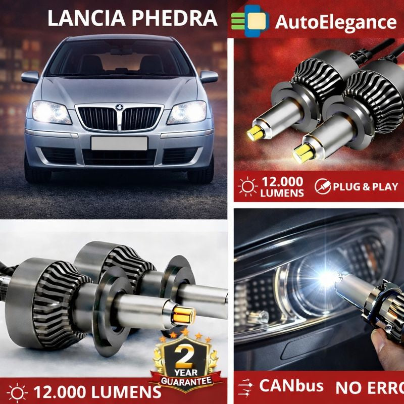 🔥KIT LED PER LANCIA PHEDRA ANABAGLIANTI H7 CANBUS Bianco 6500K 360 gradi🔥