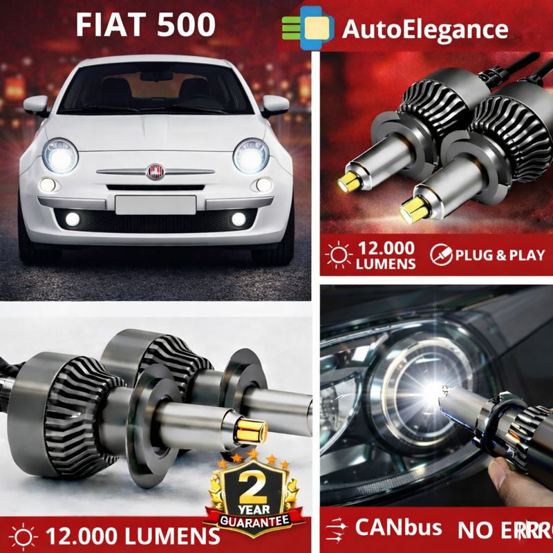 🔥KIT LED PER FIAT 500 ANABAGLIANTI H7 CANBUS Bianco 6500K 360 gradi🔥