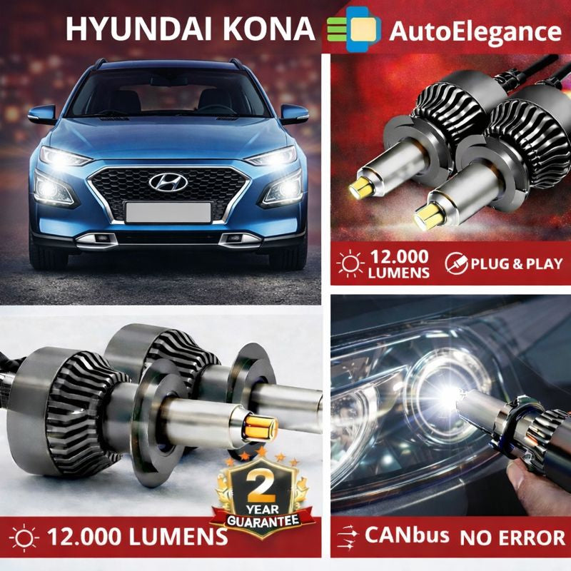 🔥KIT LED PER HYUNDAI KONA ANABAGLIANTI H7 CANBUS Bianco 6500K 360 gradi🔥