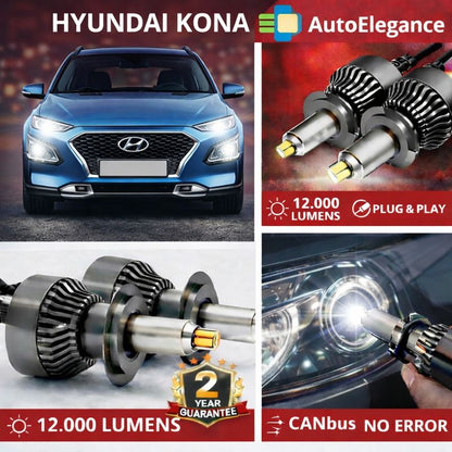 🔥KIT LED PER HYUNDAI KONA ANABAGLIANTI H7 CANBUS Bianco 6500K 360 gradi🔥