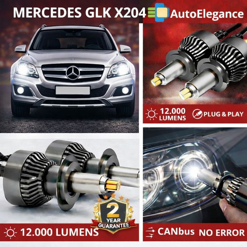 🔥KIT LED PER MERCEDES GLK X204 ANABAGLIANTI H7 CANBUS Bianco 6500K 360 gradi🔥