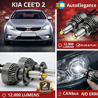 🔥KIT LED PER KIA CEE'D 2  ANABAGLIANTI H7 CANBUS Bianco 6500K 360 gradi🔥