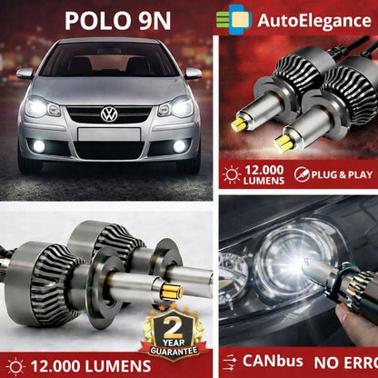 🔥KIT LED PER VW POLO 9N ANABAGLIANTI H7 CANBUS Bianco 6500K 360 gradi🔥