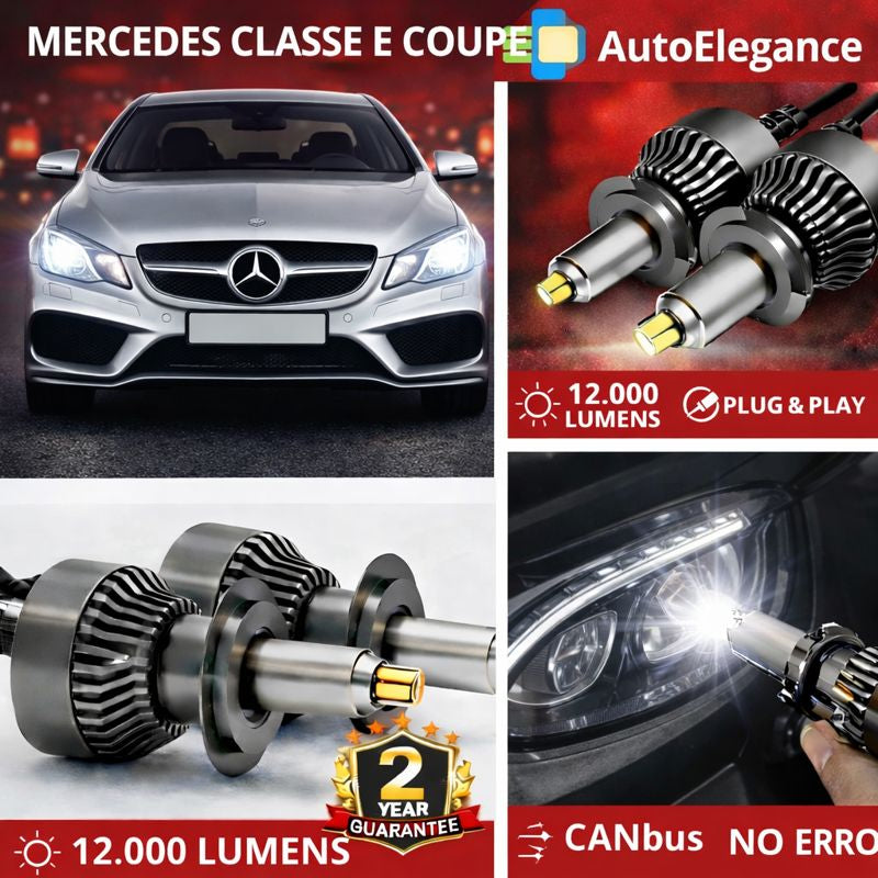 🔥KIT LED PER MERCEDES CLASSE E  ANABAGLIANTI H7 CANBUS Bianco 6500K 360 gradi🔥