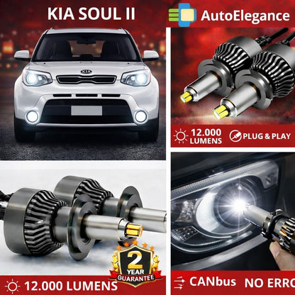 🔥KIT LED PER KIA SOUL II ANABAGLIANTI H7 CANBUS Bianco 6500K 360 gradi🔥