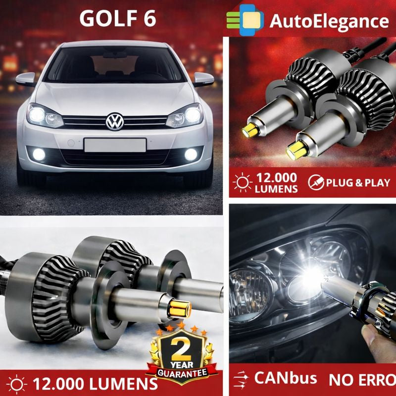 🔥KIT LED PER VW GOLF VI ANABAGLIANTI H7 CANBUS Bianco 6500K 360 gradi🔥