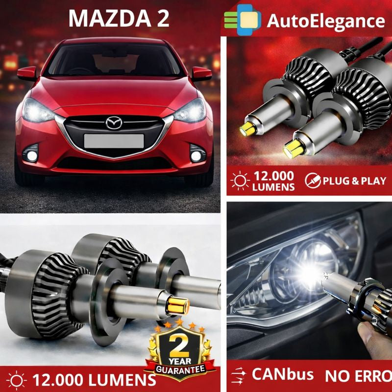 🔥KIT LED PER MAZDA 2 ANABAGLIANTI H7 CANBUS Bianco 6500K 360 gradi🔥