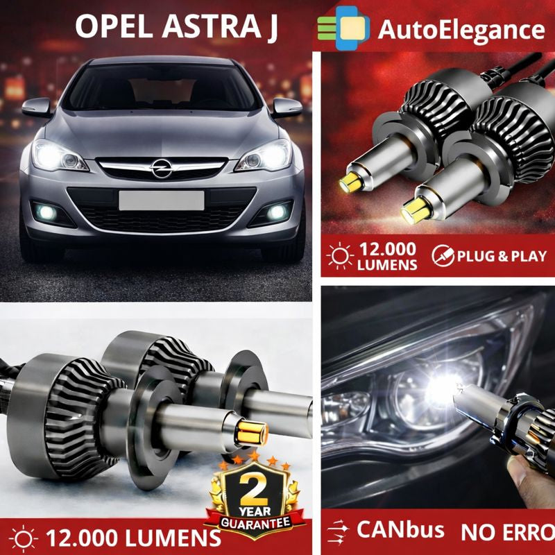 🔥KIT LED PER OPEL ASTRA J ANABAGLIANTI H7 CANBUS Bianco 6500K 360 gradi🔥