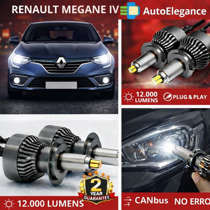 🔥KIT LED PER RENAULT MEGANE IV ANABAGLIANTI H7 CANBUS Bianco 6500K 360 gradi🔥