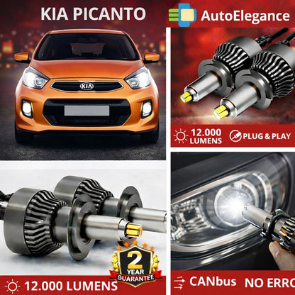 🔥KIT LED PER KIA PICANTO ANABAGLIANTI H7 CANBUS Bianco 6500K 360 gradi🔥
