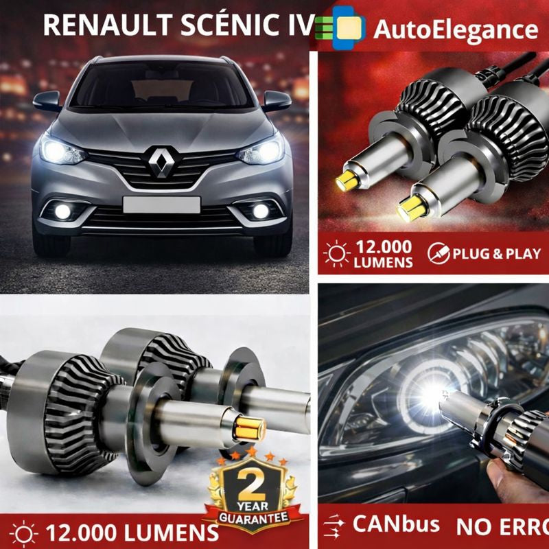 🔥KIT LED PER RENAULT SCENIC IV ANABAGLIANTI H7 CANBUS Bianco 6500K 360 gradi🔥