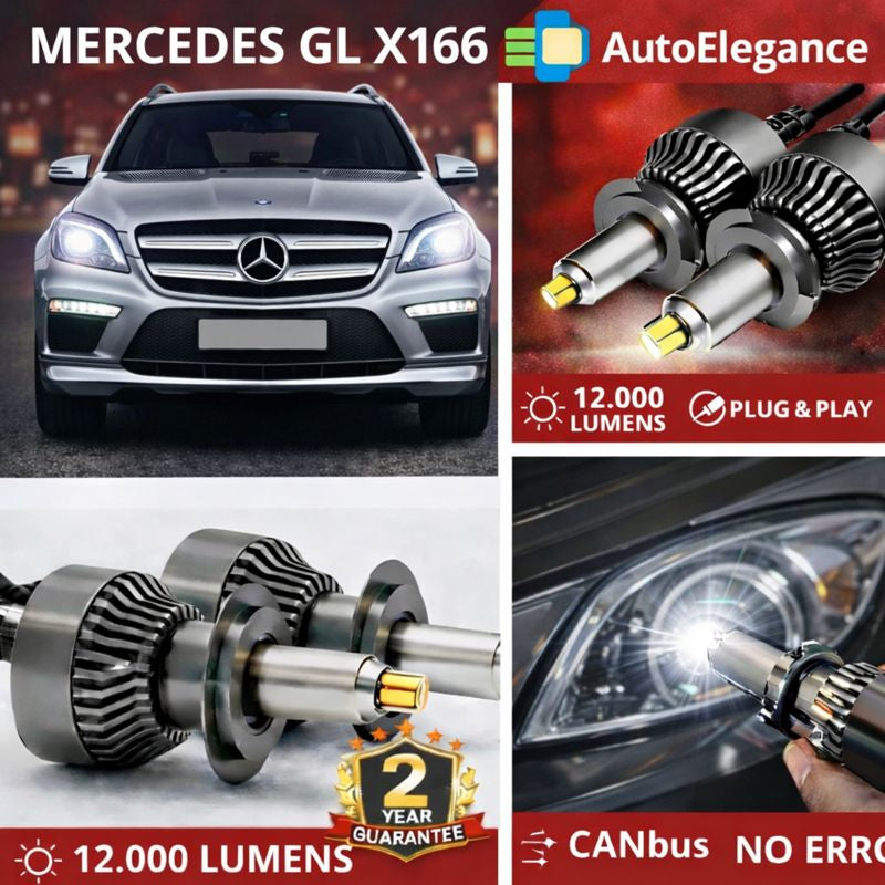 🔥KIT LED PER MERCEDES GL X166 ANABAGLIANTI H7 CANBUS Bianco 6500K 360 gradi🔥