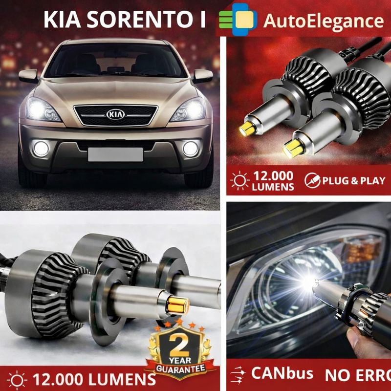 🔥KIT LED PER KIA SORENTO I ANABAGLIANTI H7 CANBUS Bianco 6500K 360 gradi🔥