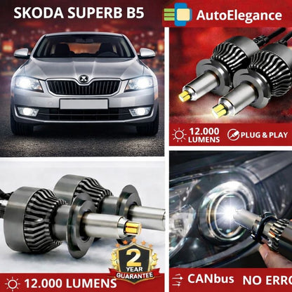 🔥KIT LED PER SKODA SUPERB B5 ANABAGLIANTI H7 CANBUS Bianco 6500K 360 gradi🔥