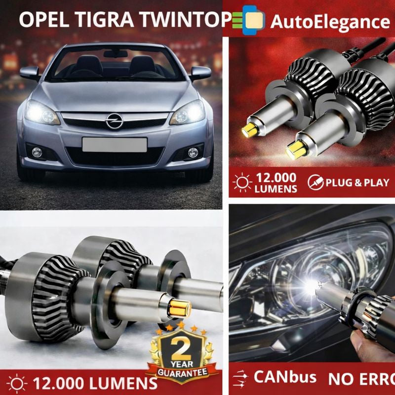 🔥KIT LED PER OPEL TIGRA TWINTOP ANABAGLIANTI H7 CANBUS Bianco 6500K 360 gradi🔥