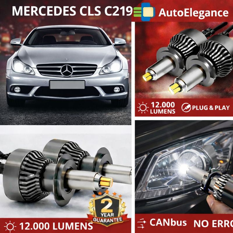 🔥KIT LED PER MERCEDES CLS C219 ANABAGLIANTI H7 CANBUS Bianco 6500K 360 gradi🔥