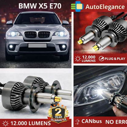 🔥KIT LED PER BMW X5 E70 ANABAGLIANTI H7 CANBUS Bianco 6500K 360 gradi🔥