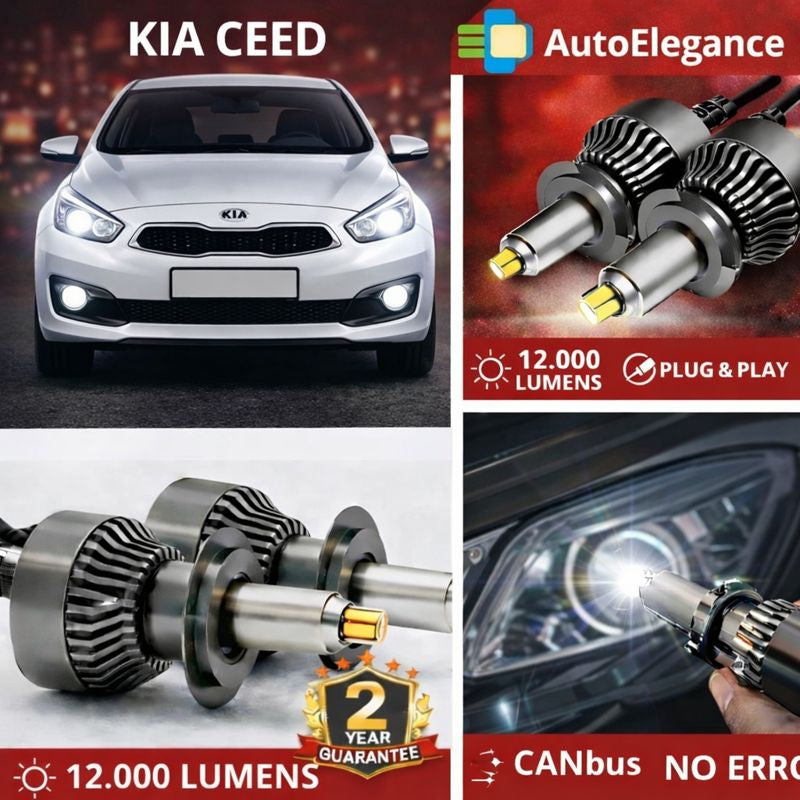 🔥KIT LED PER KIA CEED ANABAGLIANTI H7 CANBUS Bianco 6500K 360 gradi🔥 (Copia)