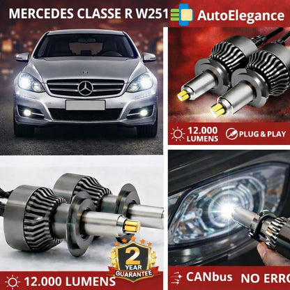 🔥KIT LED PER MERCEDES CLASSE R  ANABAGLIANTI H7 CANBUS Bianco 6500K 360 gradi🔥