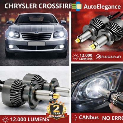 🔥KIT LED PER CHRYSLER CROSSFIRE ANABAGLIANTI H7 CANBUS Bianco 6500K 360 gradi🔥