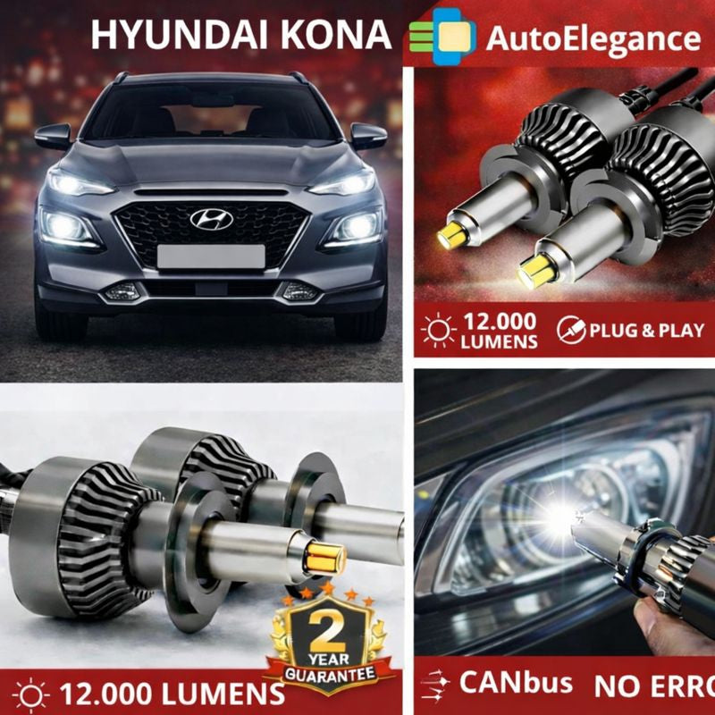 🔥KIT LED PER HYUNDAI KONA ANABAGLIANTI H7 CANBUS Bianco 6500K 360 gradi🔥