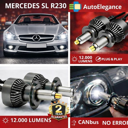 🔥KIT LED PER MERCEDES SL R230 ANABAGLIANTI H7 CANBUS Bianco 6500K 360 gradi🔥