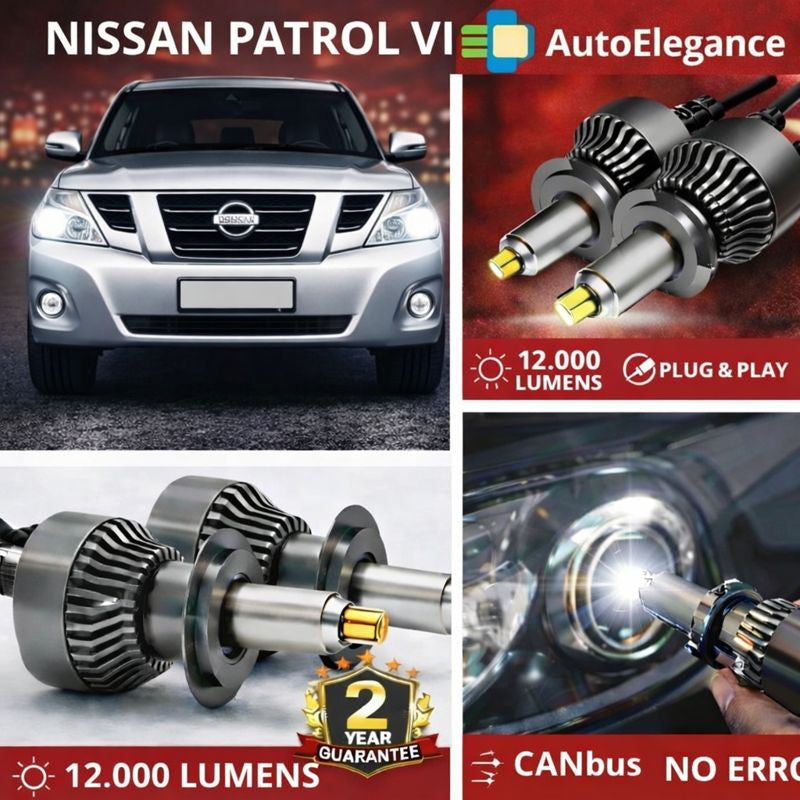 🔥KIT LED PER NISSAN PATROL VI ANABAGLIANTI H7 CANBUS Bianco 6500K 360 gradi🔥