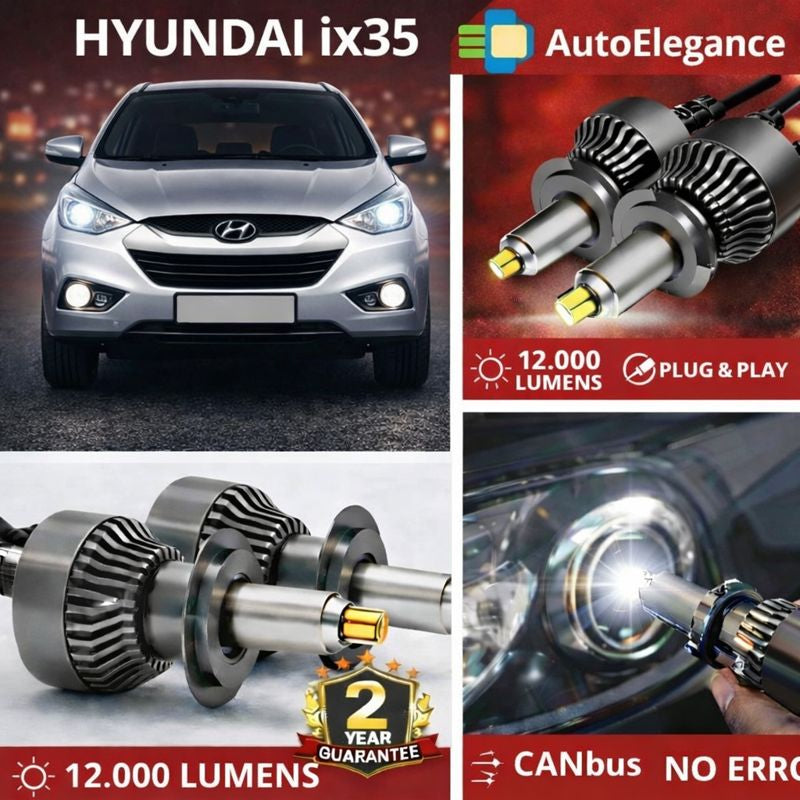 🔥KIT LED PER HYUNDAI ix35 ANABAGLIANTI H7 CANBUS Bianco 6500K 360 gradi🔥