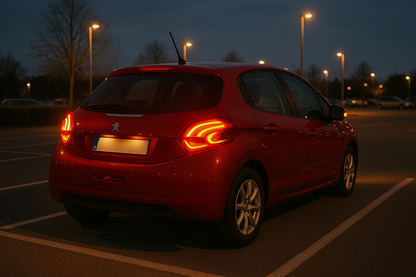 😎FARI POSTERIORI BARRA LED ROSSO BIANCO ADATTO PER PEUGEOT 208 12-15😎