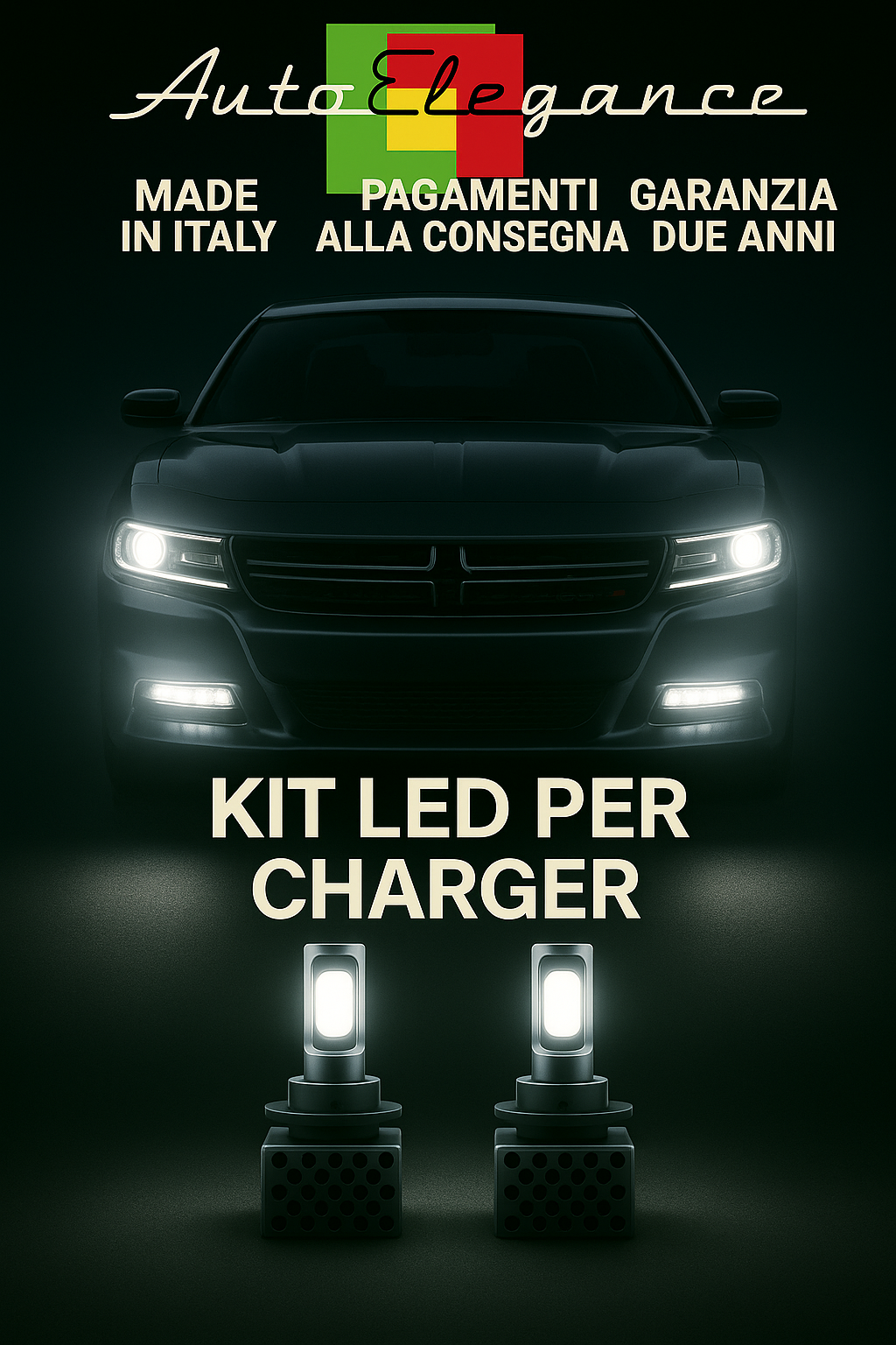 🔥KIT LED D3S 6000K Anabbaglianti + Fendinebbia per Dodge Charger 🔥