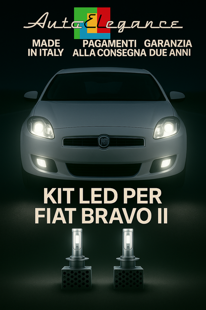 🔥KIT LED D1S 6000K Anabbaglianti + Fendinebbia per Fiat Bravo II 🔥