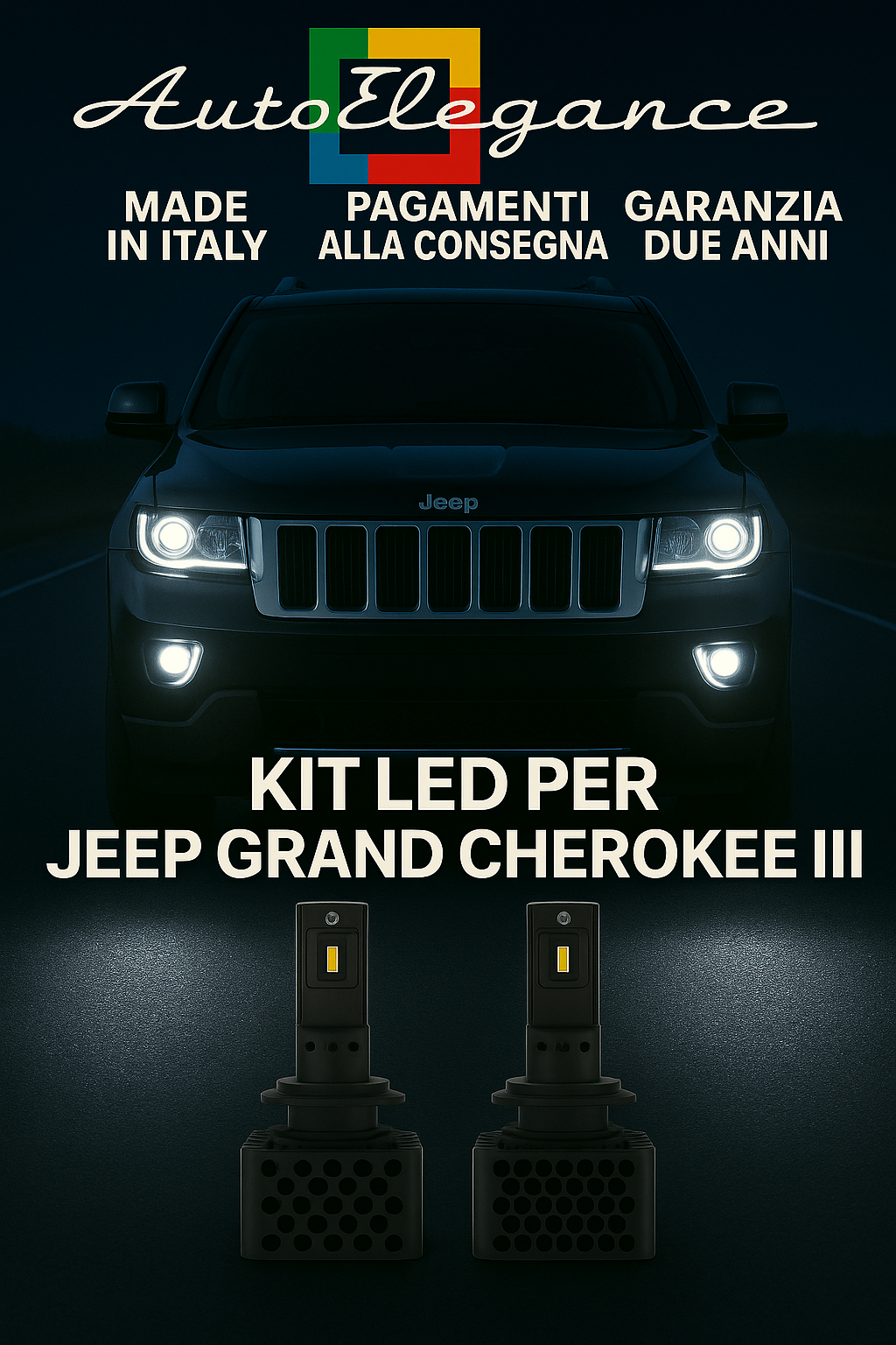 ✨KIT LED D1S 6000K Anabbaglianti + Fendinebbia per Jeep Grand Cherokee III ✨