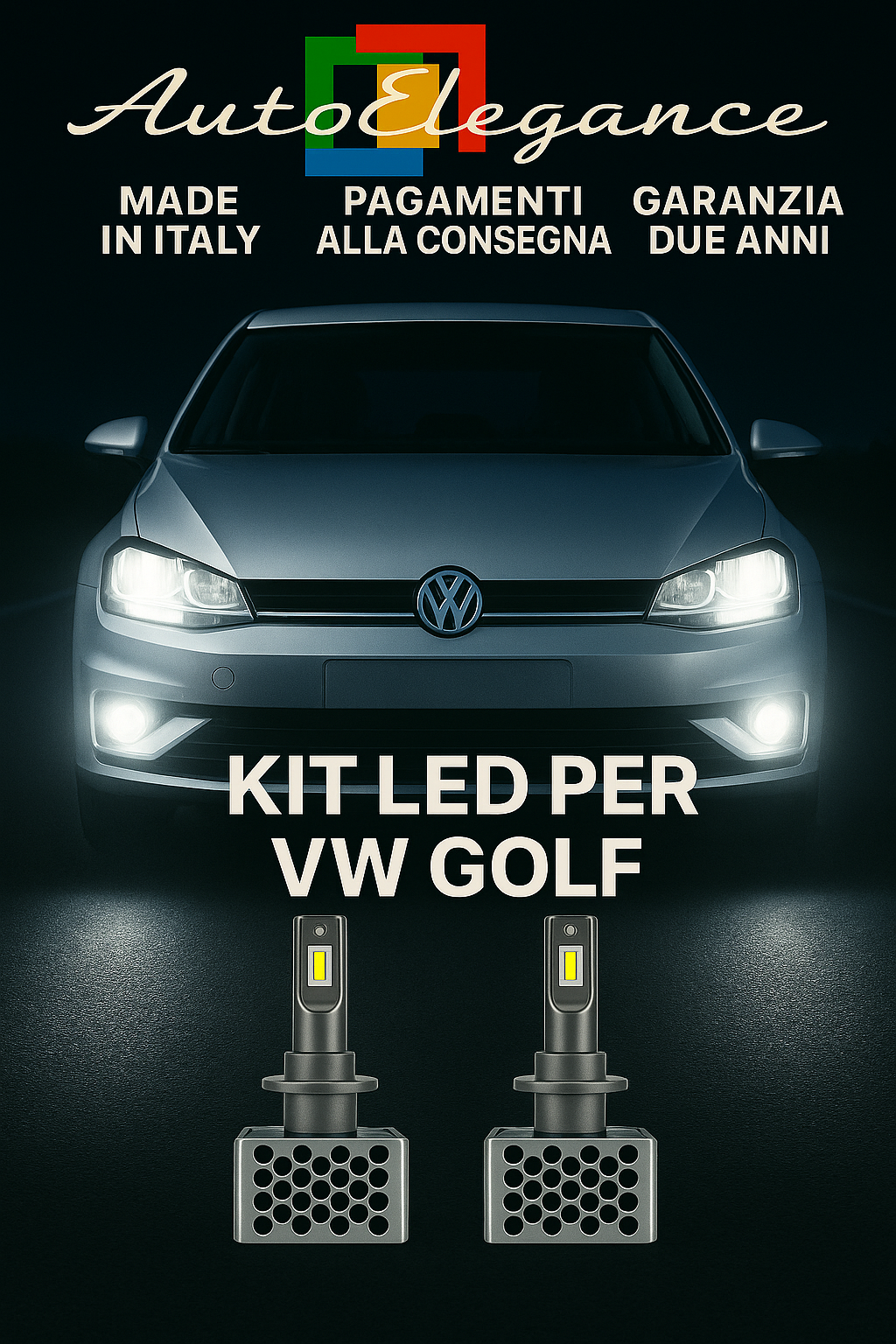 ✨KIT LED D3S 6000K Anabbaglianti + Fendinebbia per VW Golf | Bianco CANBUS✨