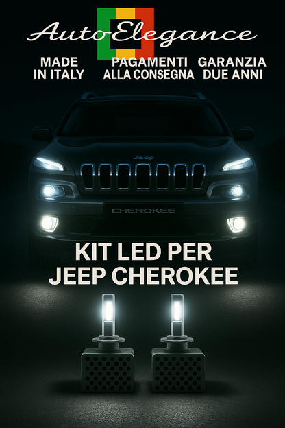 🔥KIT LED D3S 6000K Anabbaglianti +Fendinebbia per Jeep Cherokee Bianco CANBUS🔥