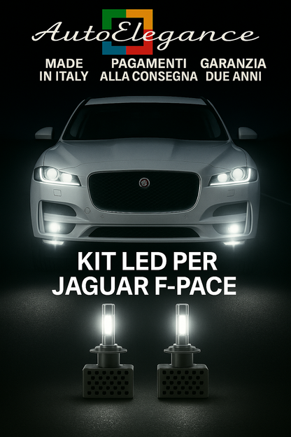 🔥KIT LED D3S 6000K Anabbaglianti +Fendinebbia per Jaguar F-PACE Bianco CANBUS🔥