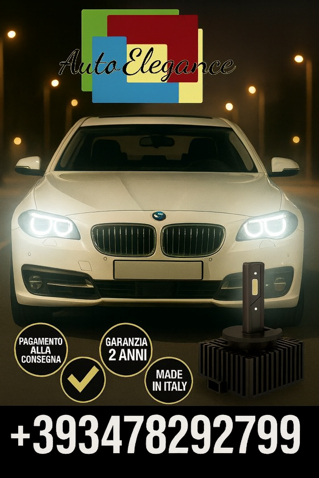⭐KIT LED D1S 6000K BIANCO CANBUS – Anabbaglianti per BMW Serie 5⭐