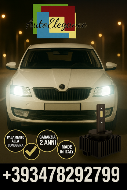 ⭐KIT LED D1S 6000K BIANCO CANBUS – Anabbaglianti per Škoda Rapid⭐