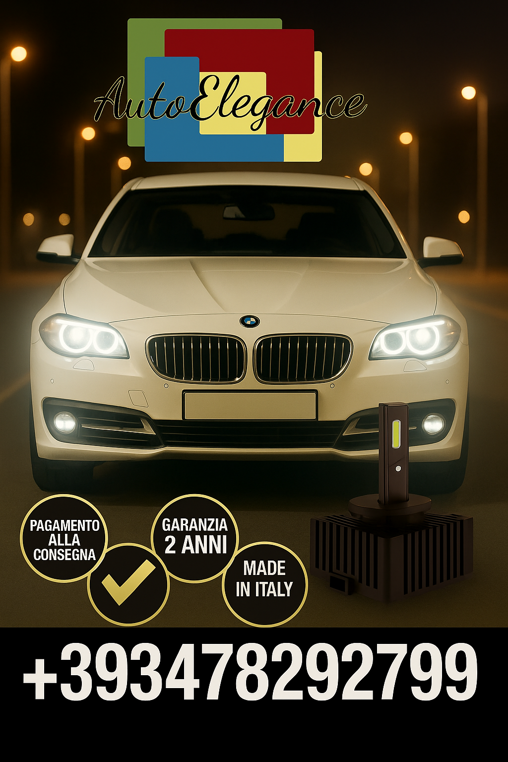 ⭐KIT LED D1S 6000K BIANCO CANBUS – Anabbaglianti per BMW Serie 5⭐