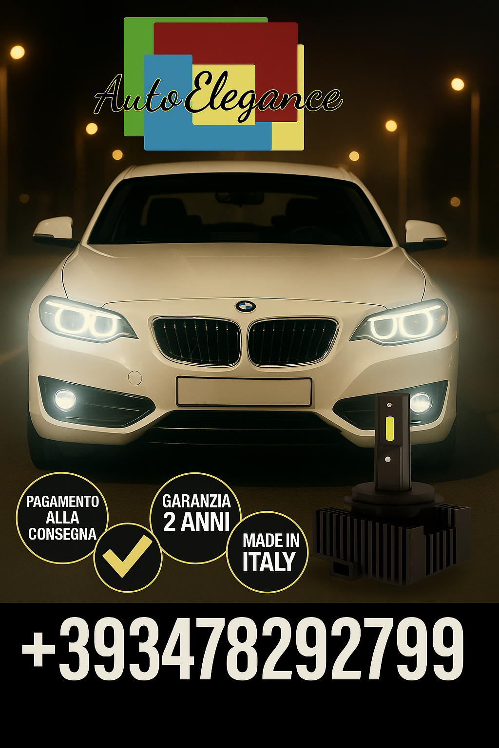 ⭐KIT LED D1S 6000K BIANCO CANBUS – Anabbaglianti per BMW Serie 2⭐