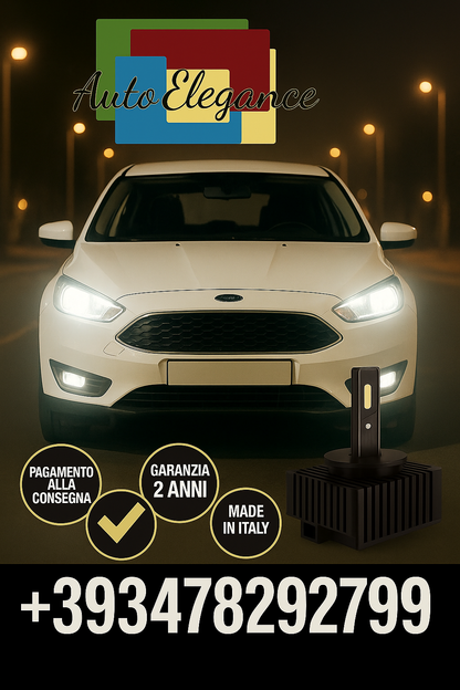 ⭐KIT LED D1S 6000K BIANCO CANBUS – Anabbaglianti per Ford Focus Mk3⭐