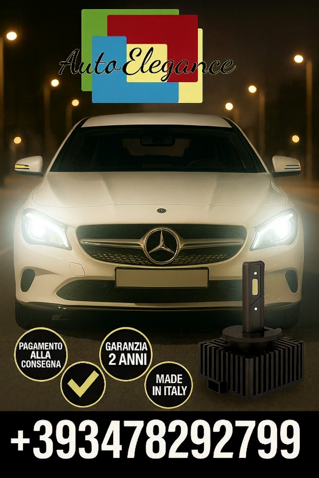 ⭐KIT LED D1S 6000K BIANCO CANBUS – Anabbaglianti per Mercedes-Benz CLA⭐