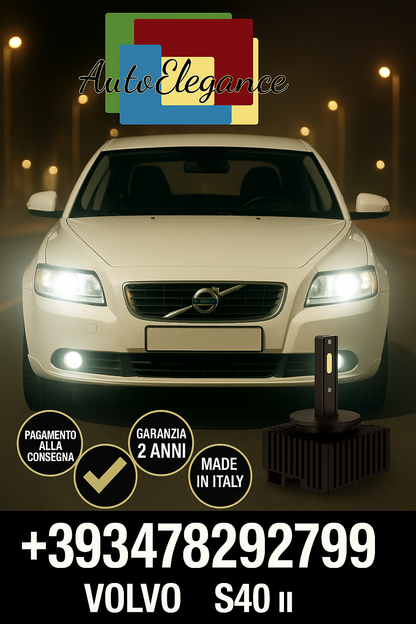 ⭐KIT LED D1S 6000K BIANCO CANBUS – Anabbaglianti per Volvo S40 II⭐