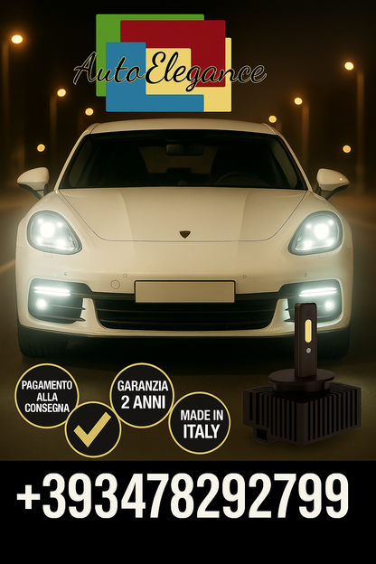 ⭐KIT LED D1S 6000K BIANCO CANBUS – Anabbaglianti per Porsche Panamera⭐