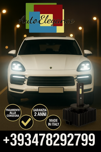 ⭐KIT LED D1S 6000K BIANCO CANBUS – Anabbaglianti per Porsche Cayenne II⭐