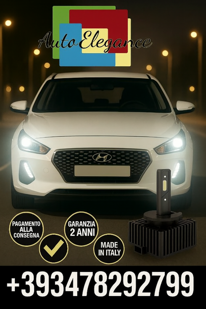 ⭐KIT LED D1S 6000K BIANCO CANBUS – Anabbaglianti per Hyundai i30⭐