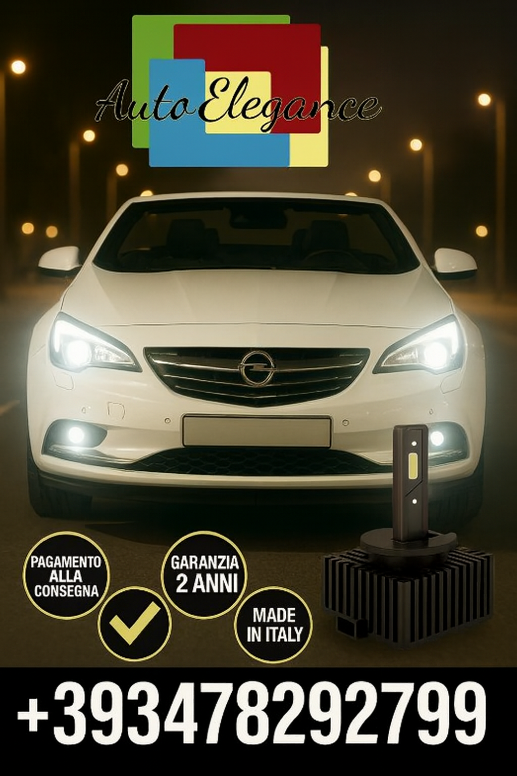 ⭐KIT LED D1S 6000K BIANCO CANBUS – Anabbaglianti per Opel Cascada⭐