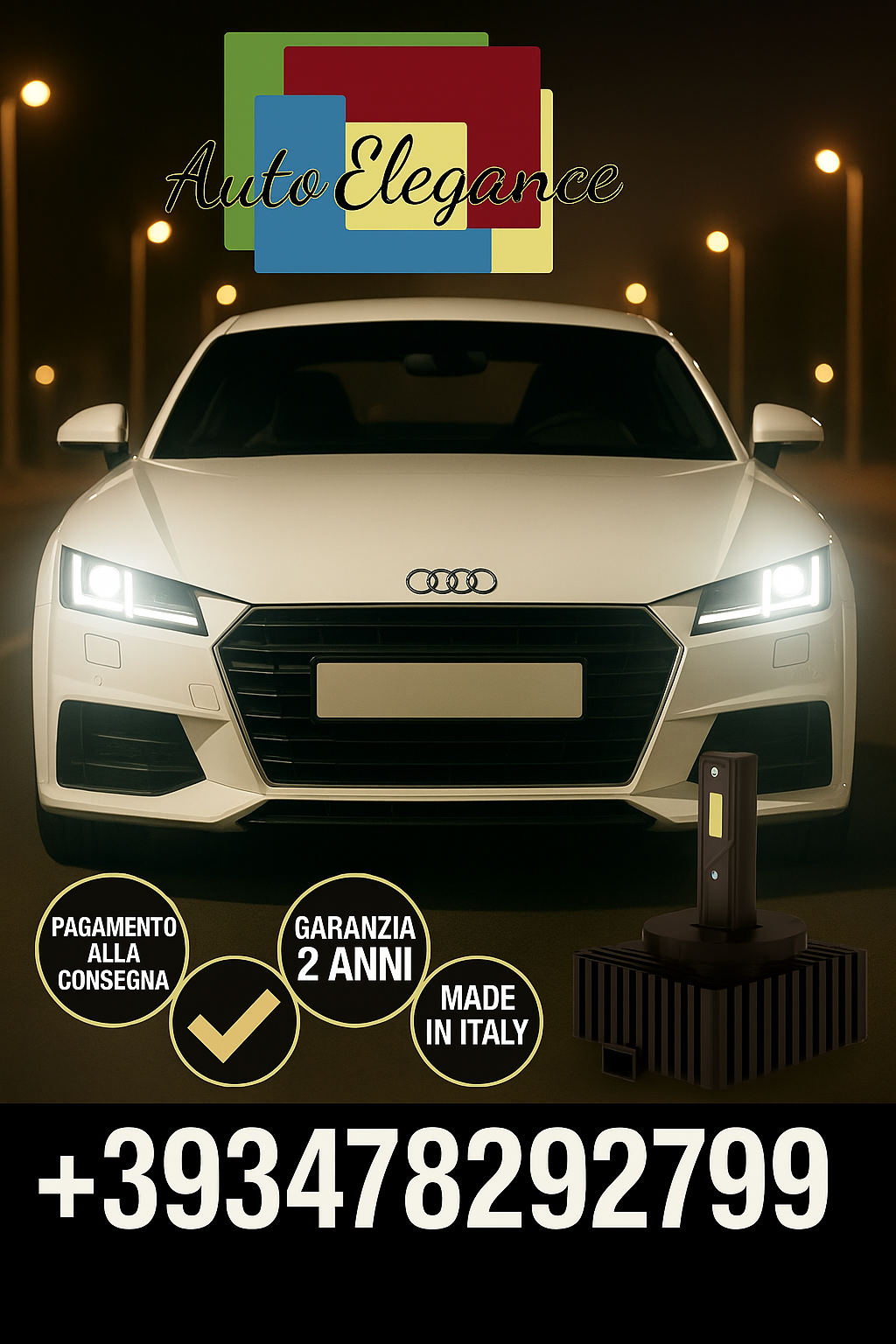 ⭐KIT LED D1S 6000K BIANCO CANBUS – Anabbaglianti per Audi TT⭐