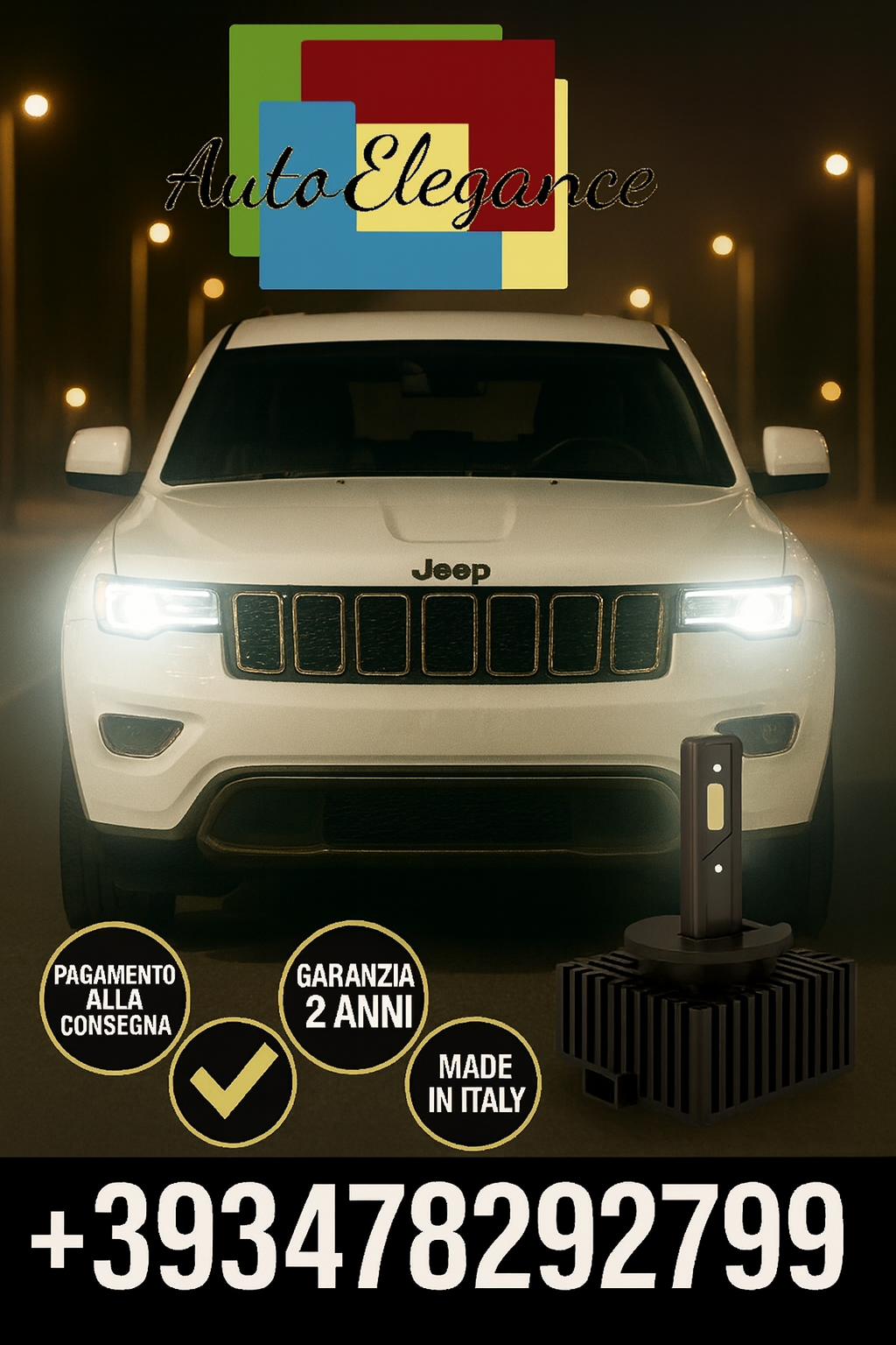 ⭐KIT LED D1S 6000K BIANCO CANBUS – Anabbaglianti per Jeep Grand Cherokee IV⭐