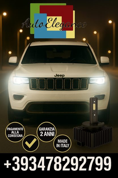 ⭐KIT LED D1S 6000K BIANCO CANBUS – Anabbaglianti per Jeep Grand Cherokee IV⭐