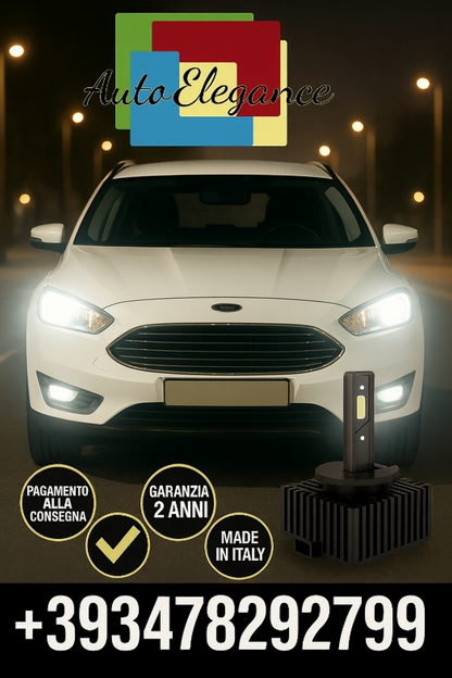 ⭐KIT LED D1S 6000K BIANCO CANBUS – Anabbaglianti per Ford Mondeo⭐